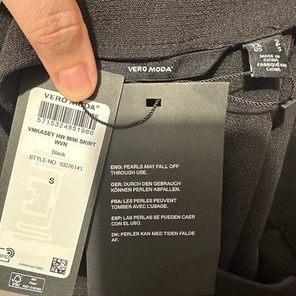 NWT Vero Moda Kasey Rhinestone Fringe Mini Skirt - size S - Picture 6 of 7
